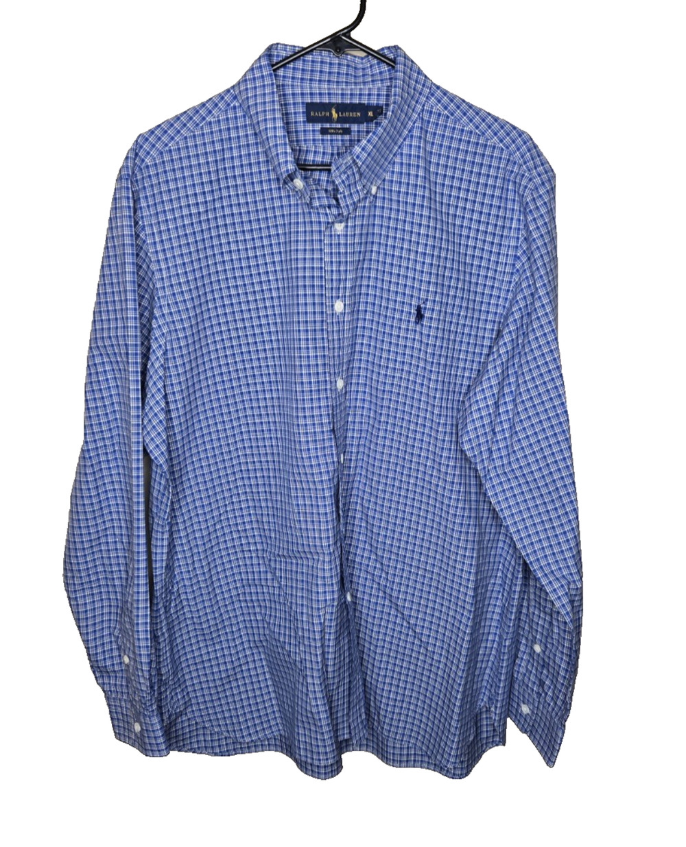 Polo Ralph Lauren Longsleeve Button Down Shirt Blue/white Gingham Size XL